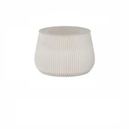 Foldable Round Accent White Drum End Table with Storage Image - 7