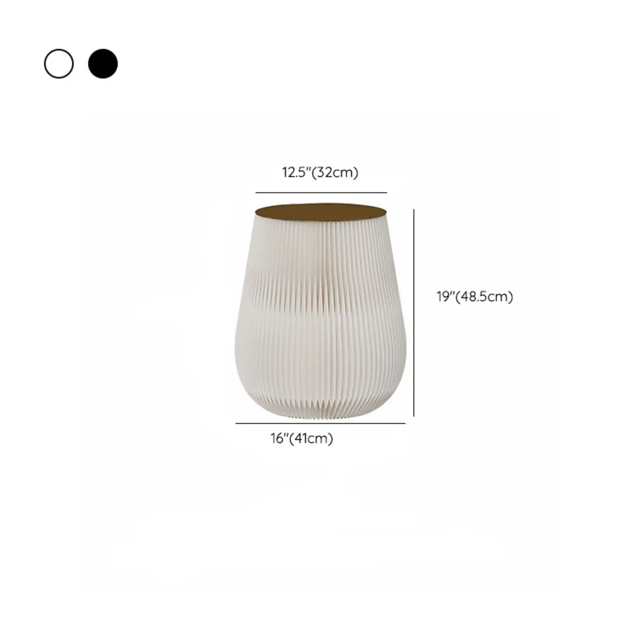 Foldable Round Accent White Drum End Table with Storage #size | homeyfad