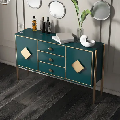 Luxury Wooden Sideboard with 3 Drawers & 2 Cabinets Image - 5