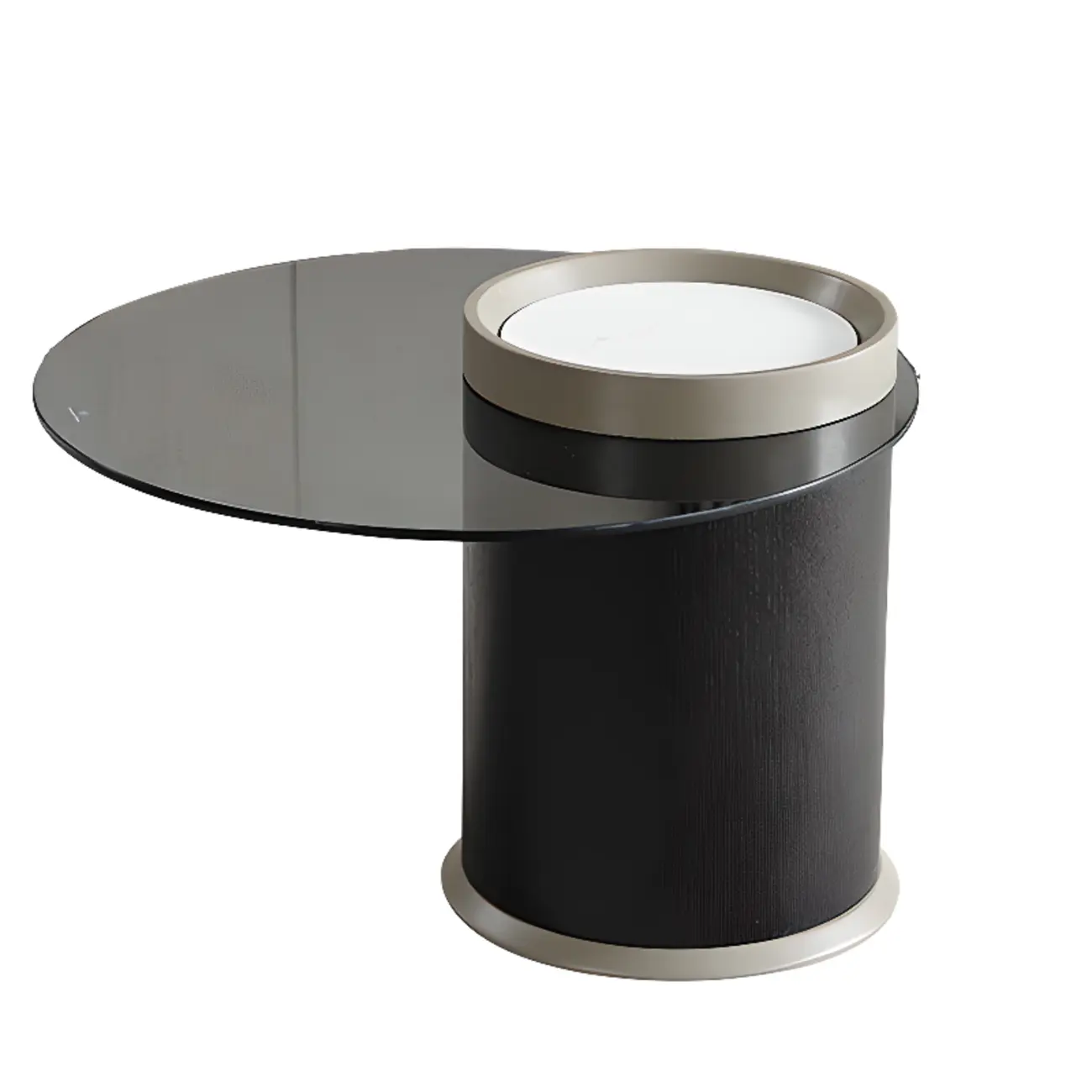 Modern Elegant Glass Round Nesting Coffee Table with 5 Sizes Image - 5 | homeyfad