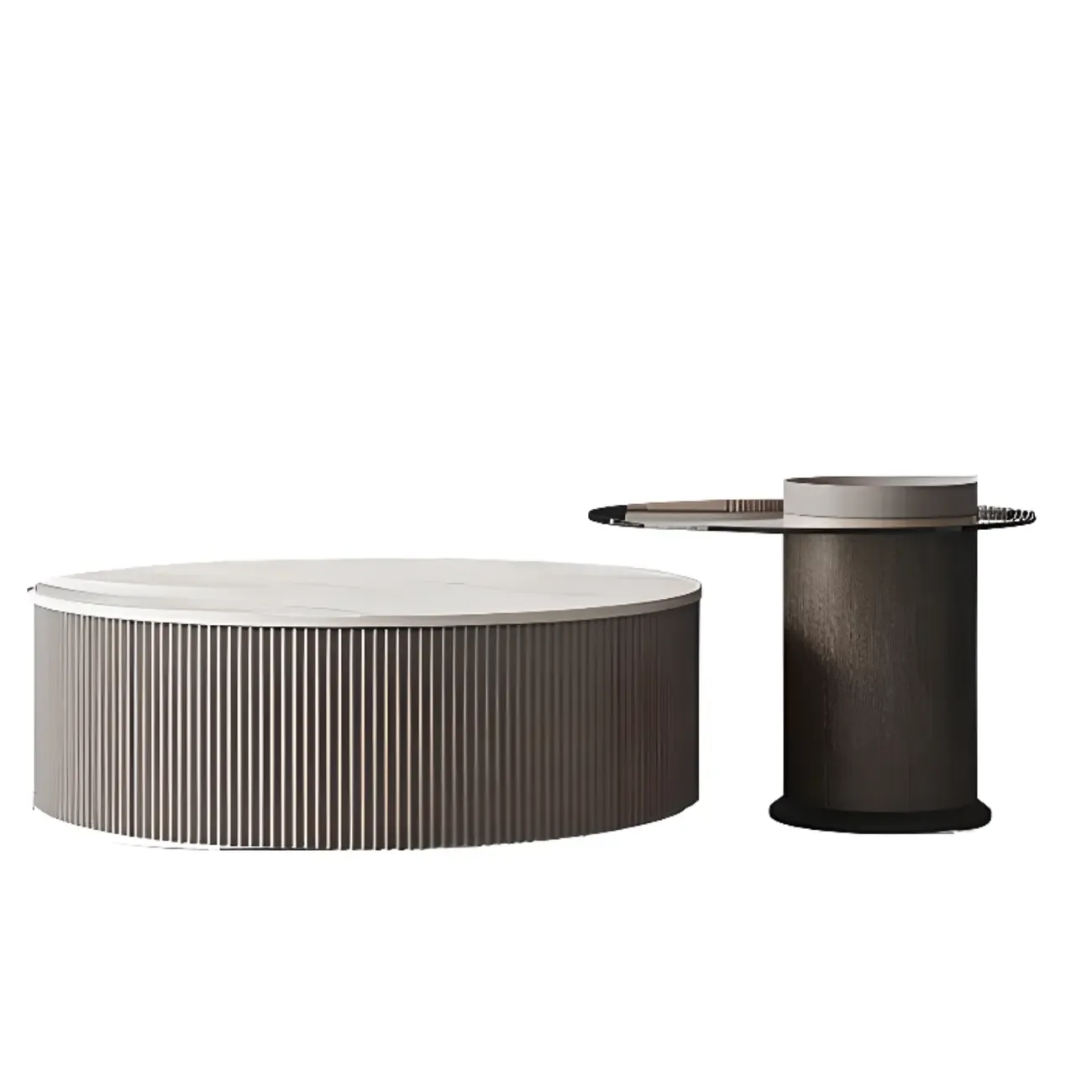 Modern Elegant Glass Round Nesting Coffee Table with 5 Sizes Image - 8