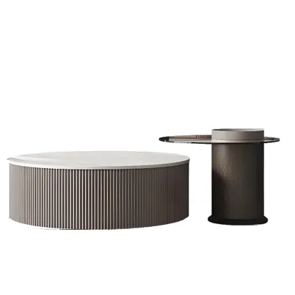 Modern Elegant Glass Round Nesting Coffee Table with 5 Sizes Image - 8