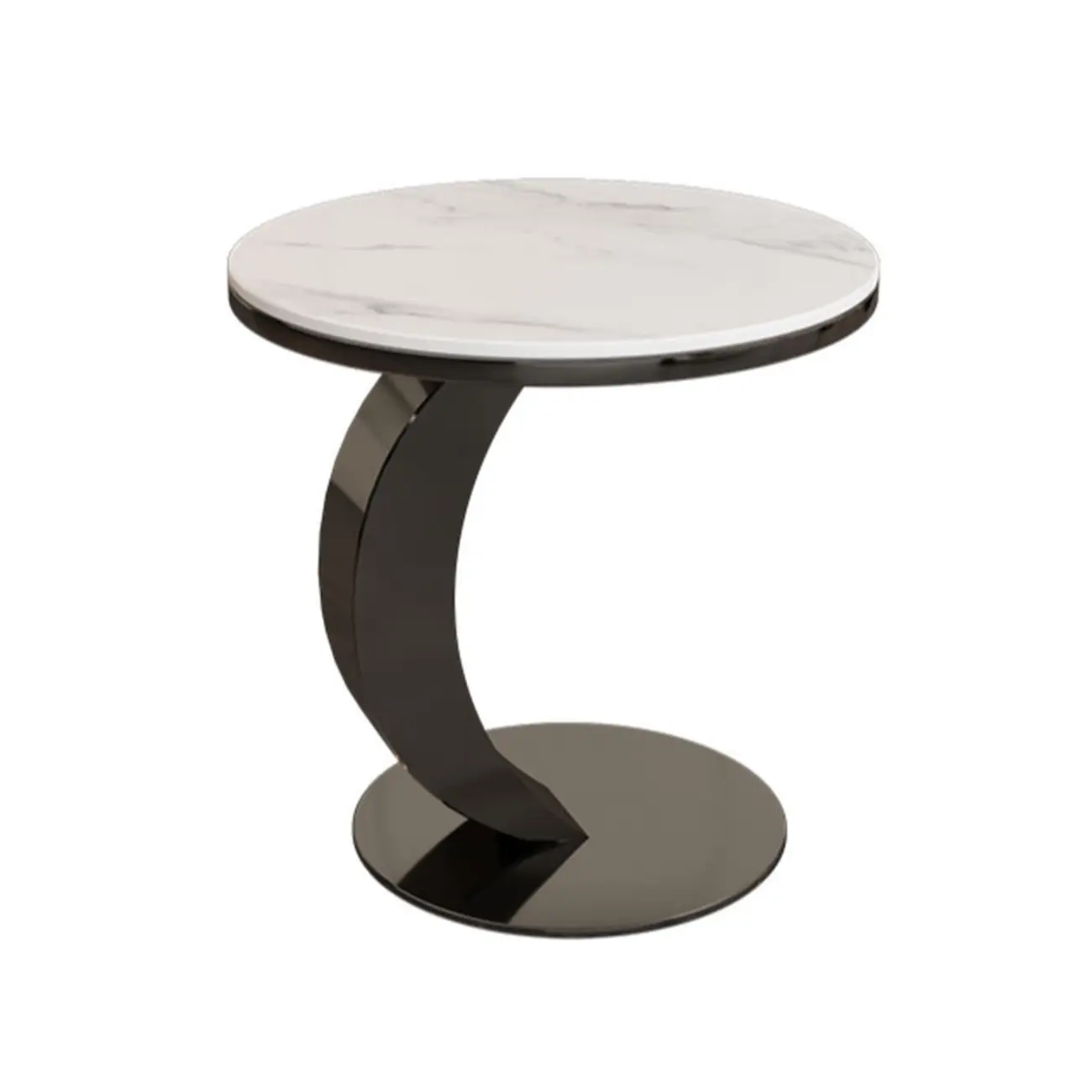 Modern C Table Round Marble Side Table for Living Room Image - 10 | homeyfad