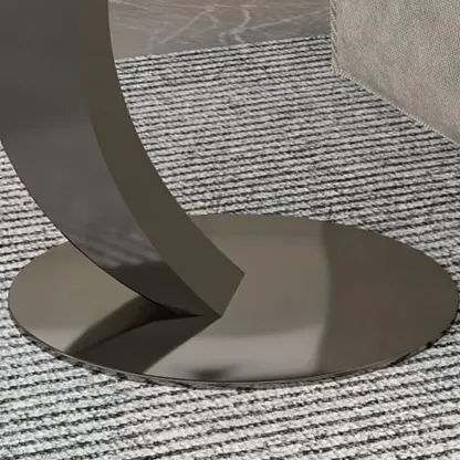 Modern C Table Round Marble Side Table for Living Room Image - 13