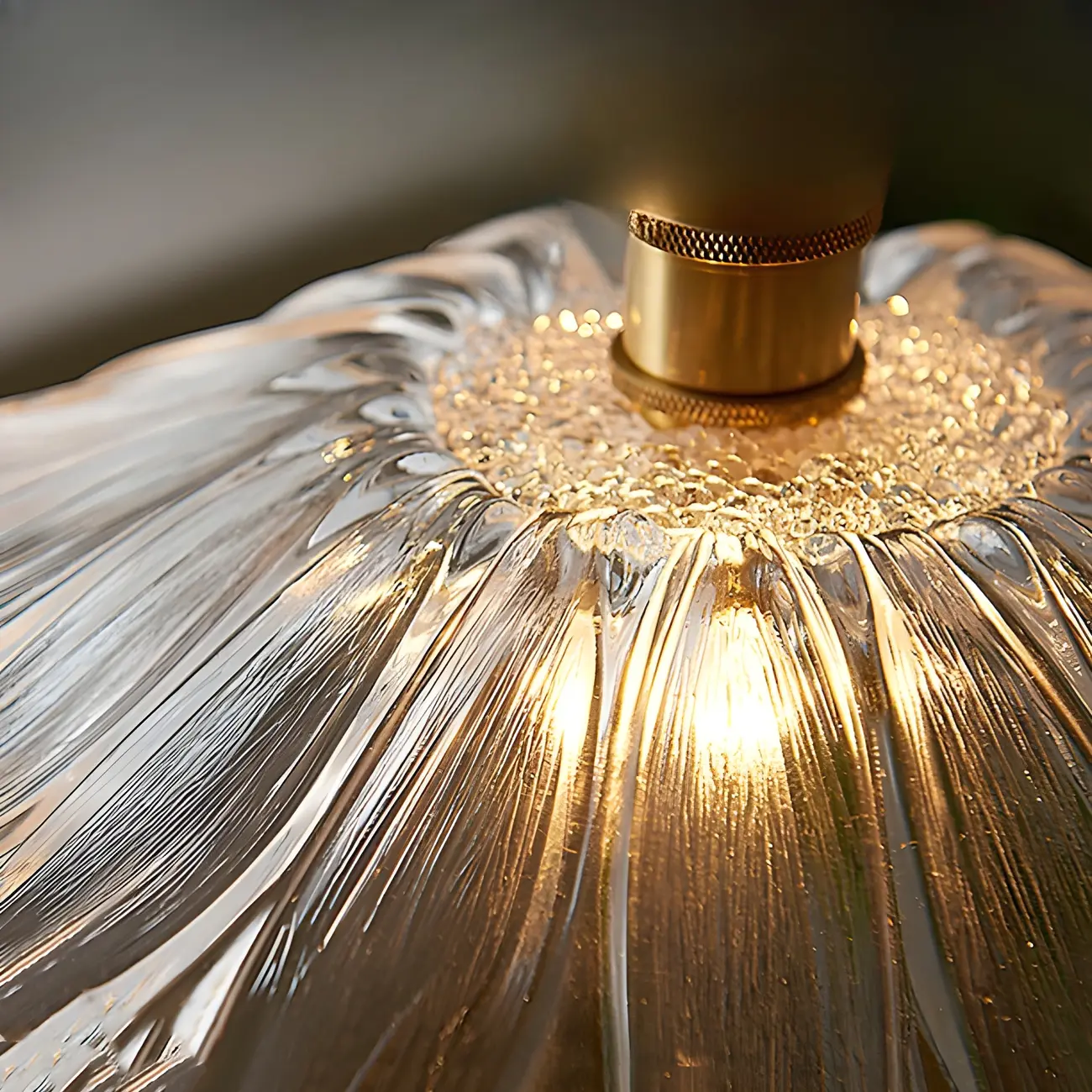 Designer Clear Glass Lotus Leaf Pendant Lamp for Bedroom Image - 9 | homeyfad