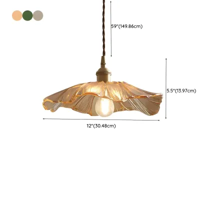 Designer Clear Glass Lotus Leaf Pendant Lamp for Bedroom #size