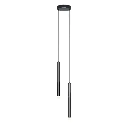 Nordic Sleek Black Linear LED Pendant Light for Living Room Image - 6