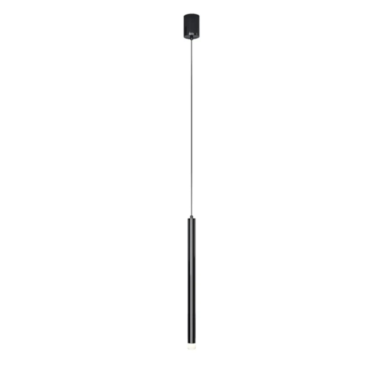 Nordic Sleek Black Linear LED Pendant Light for Living Room Image - 10