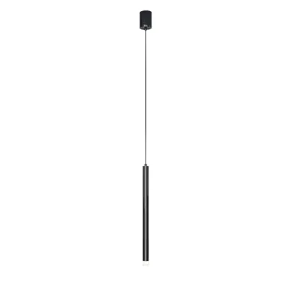Nordic Sleek Black Linear LED Pendant Light for Living Room Image - 10