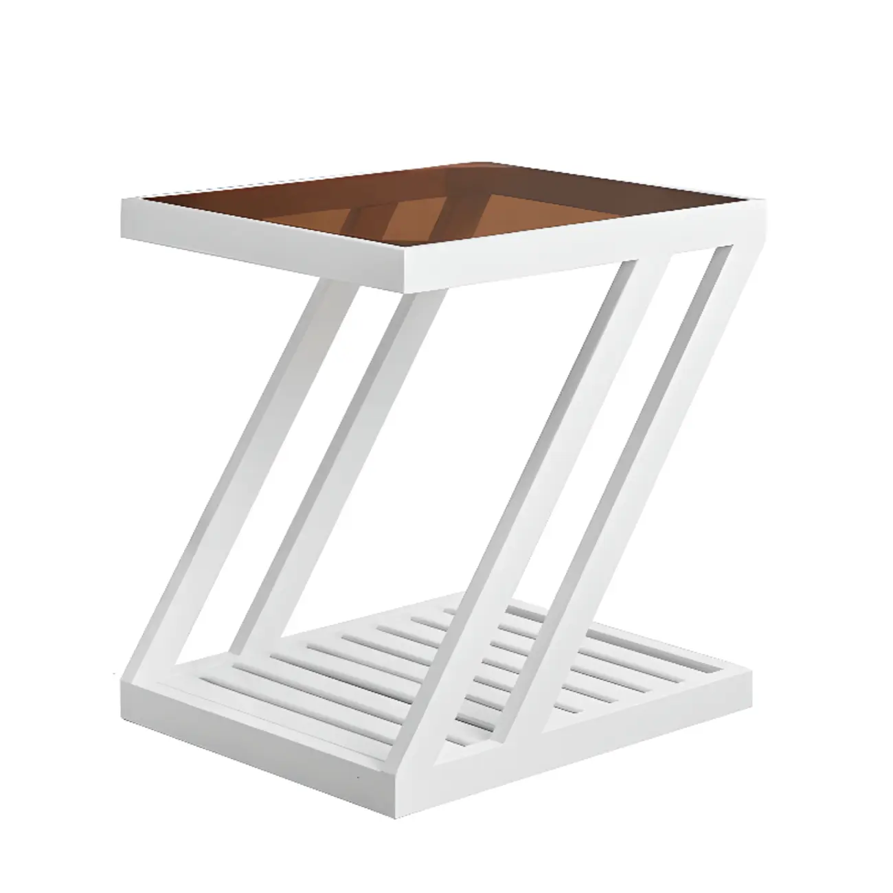 2-Tier Small Wood Side Table with Glass Top for Living Room Image - 8 | homeyfad