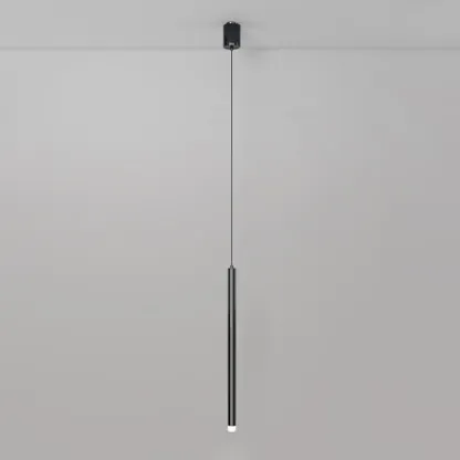 Nordic Sleek Black Linear LED Pendant Light for Living Room Image - 11