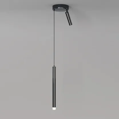 Nordic Sleek Black Linear LED Pendant Light for Living Room Image - 16
