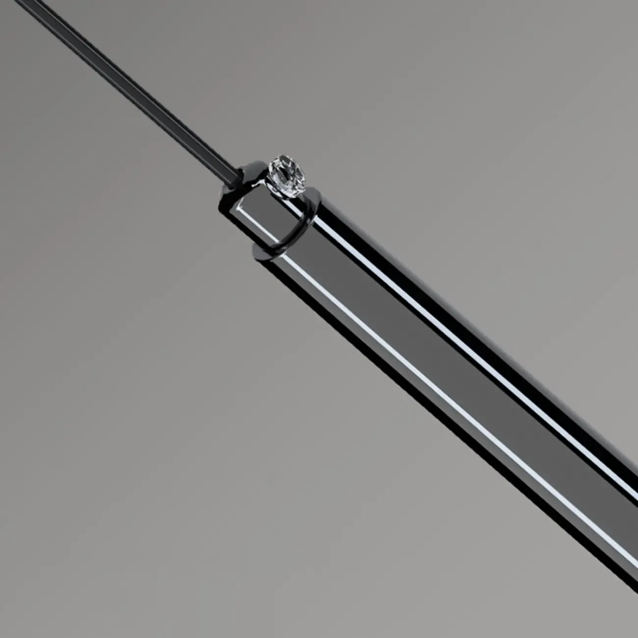 Nordic Sleek Black Linear LED Pendant Light for Living Room Image - 19
