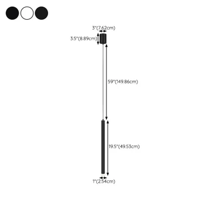 Nordic Sleek Black Linear LED Pendant Light for Living Room #size