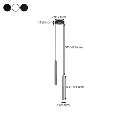 Nordic Sleek Black Linear LED Pendant Light for Living Room Image - 24