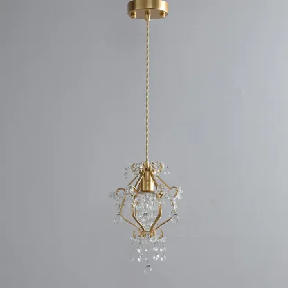 Elegant Crystal Gold Pendant Light for Dining Room Image - 7
