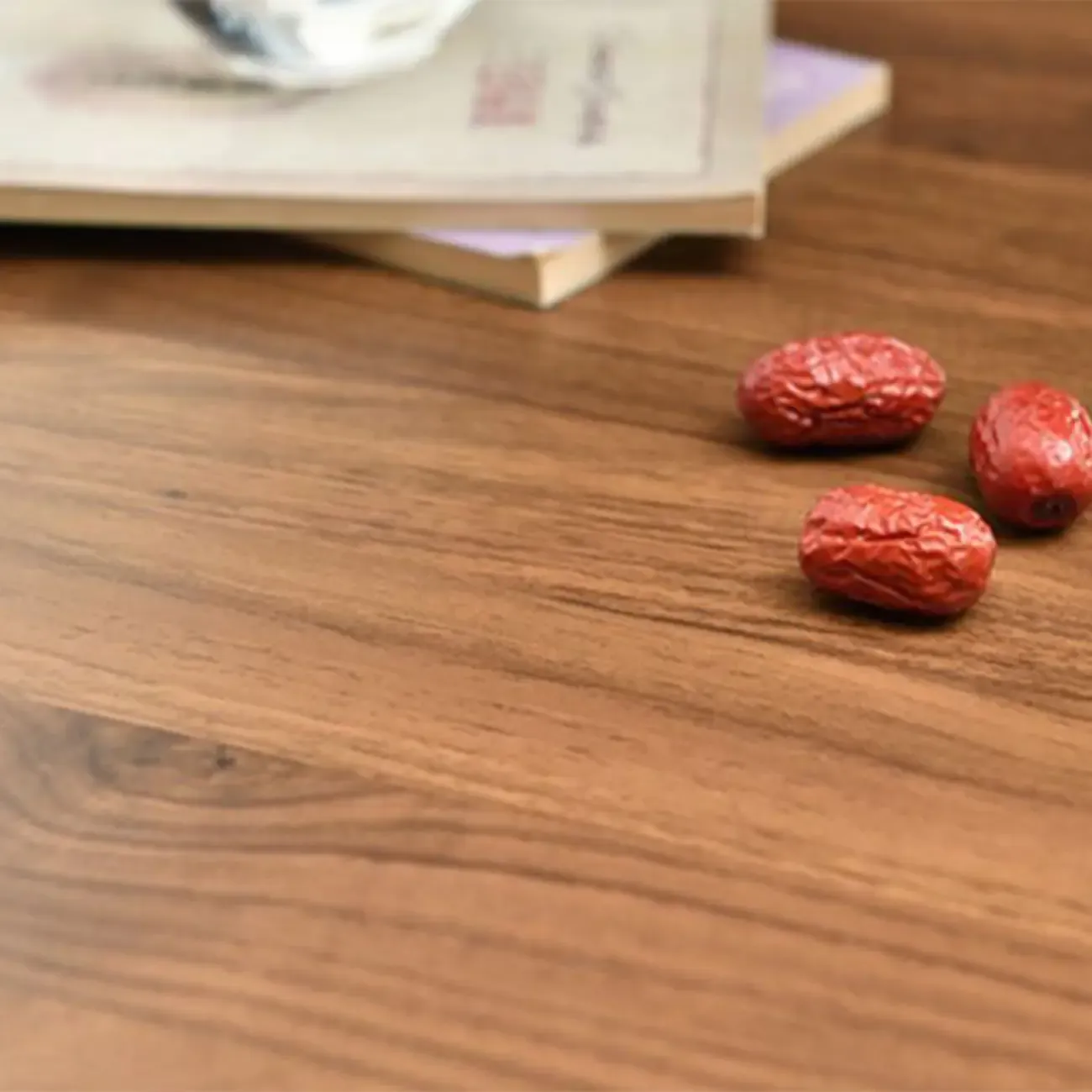 Modern Wooden Top Tray Coffee Table with Cross Legs & Shelf Image - 5