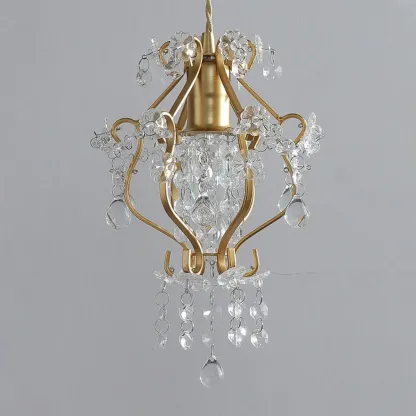 Elegant Crystal Gold Pendant Light for Dining Room Image - 9