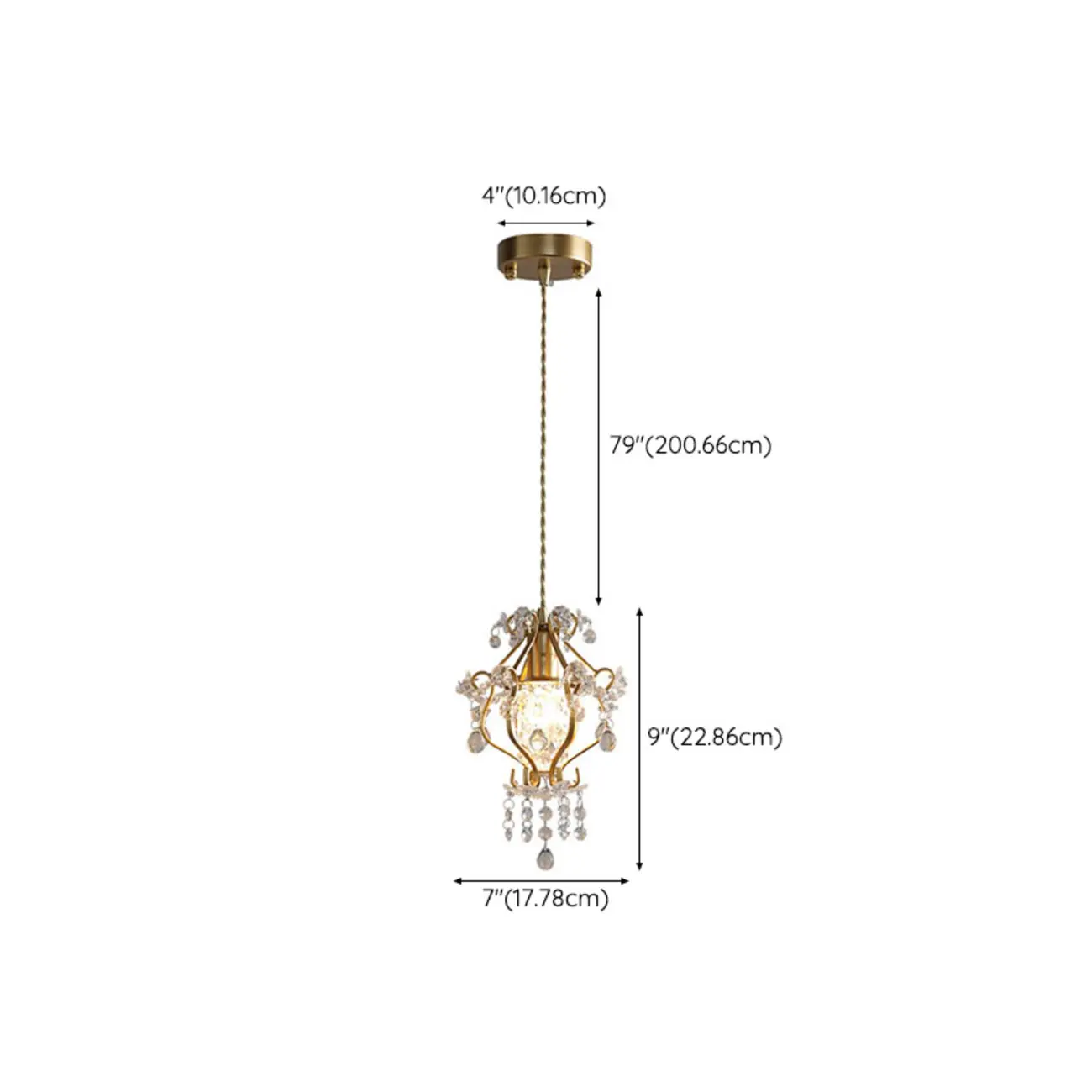 Elegant Crystal Gold Pendant Light for Dining Room #size | homeyfad