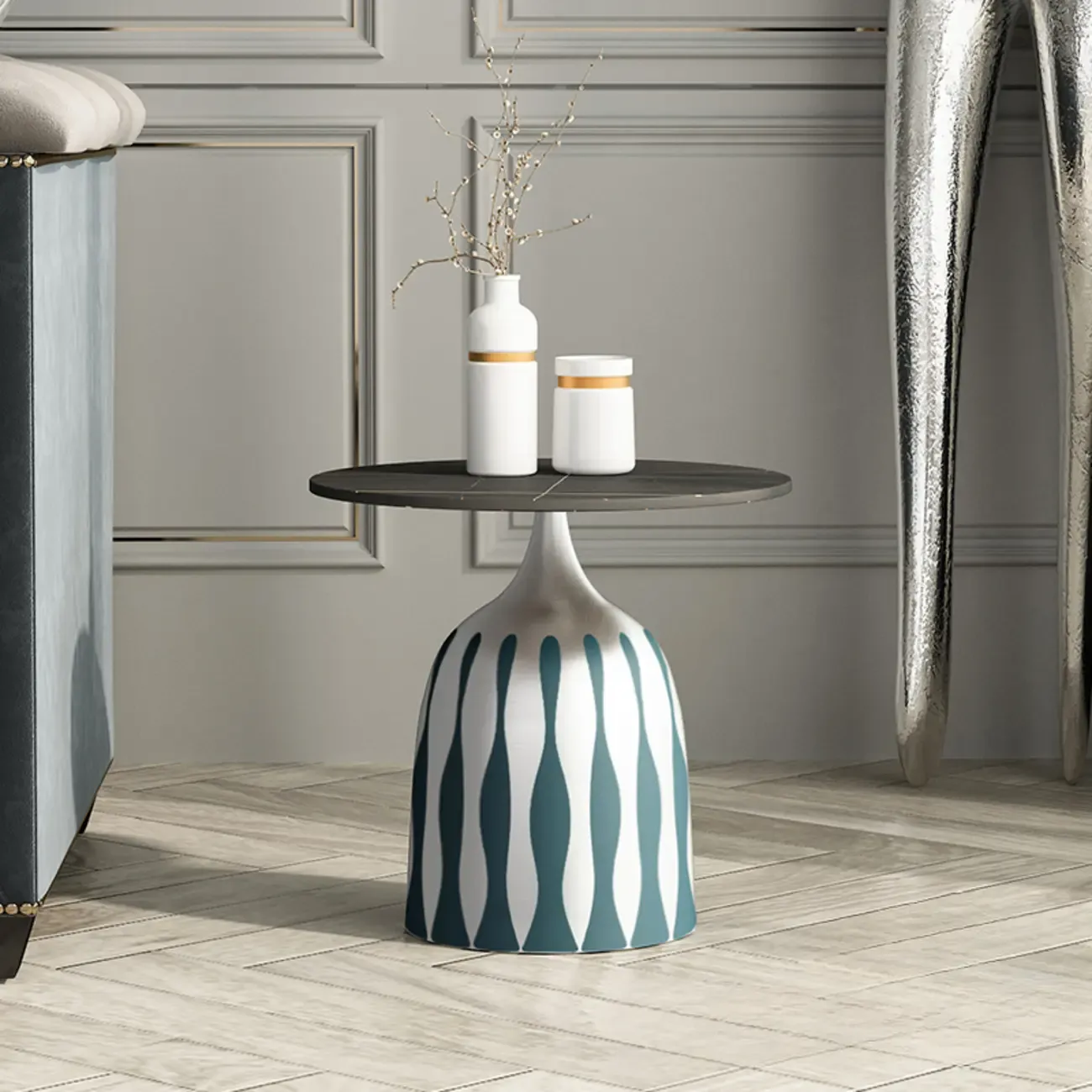 Living Room Round Marble Top Side Table | HomeyFad