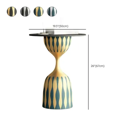 Pedestal Art Deco Round Marble Side Table for Living Room #size