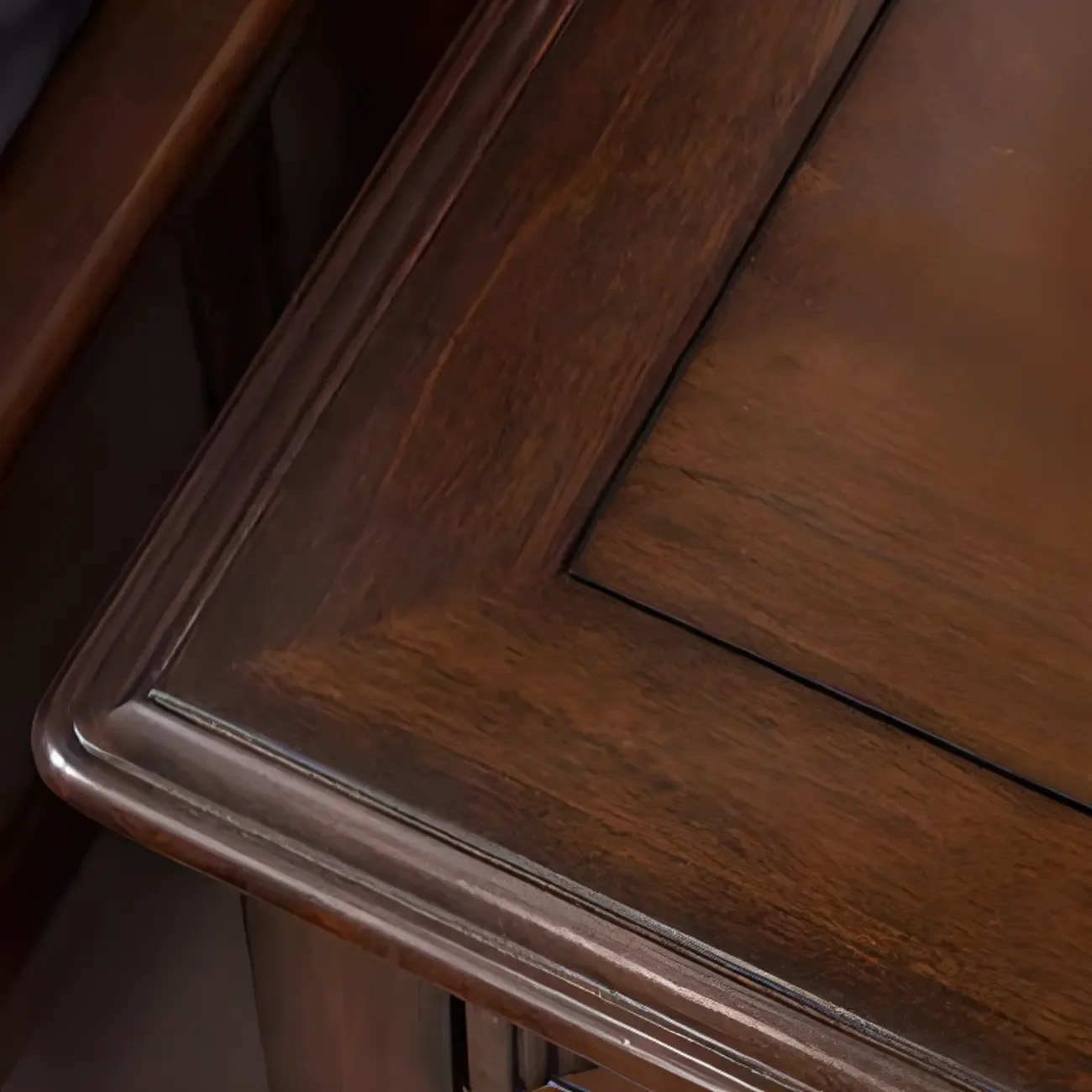 Traditional Brown Wood Nightstand with Drawers and Open Storage Image - 6