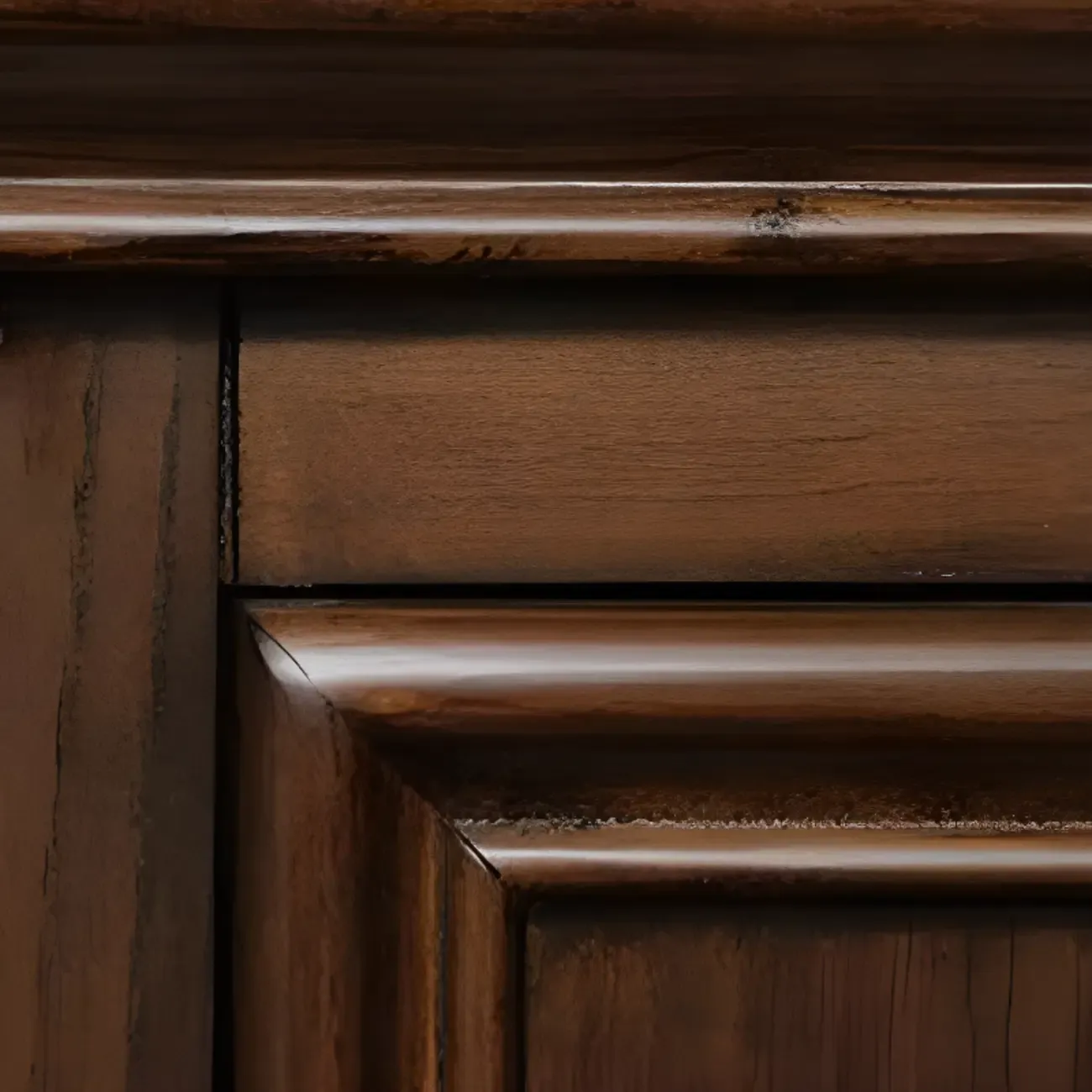 Traditional Brown Wood Nightstand with Drawers and Open Storage Image - 7