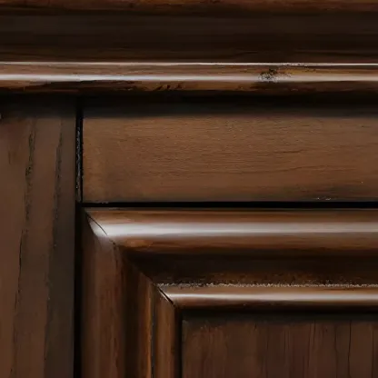 Traditional Brown Wood Nightstand with Drawers and Open Storage Image - 7