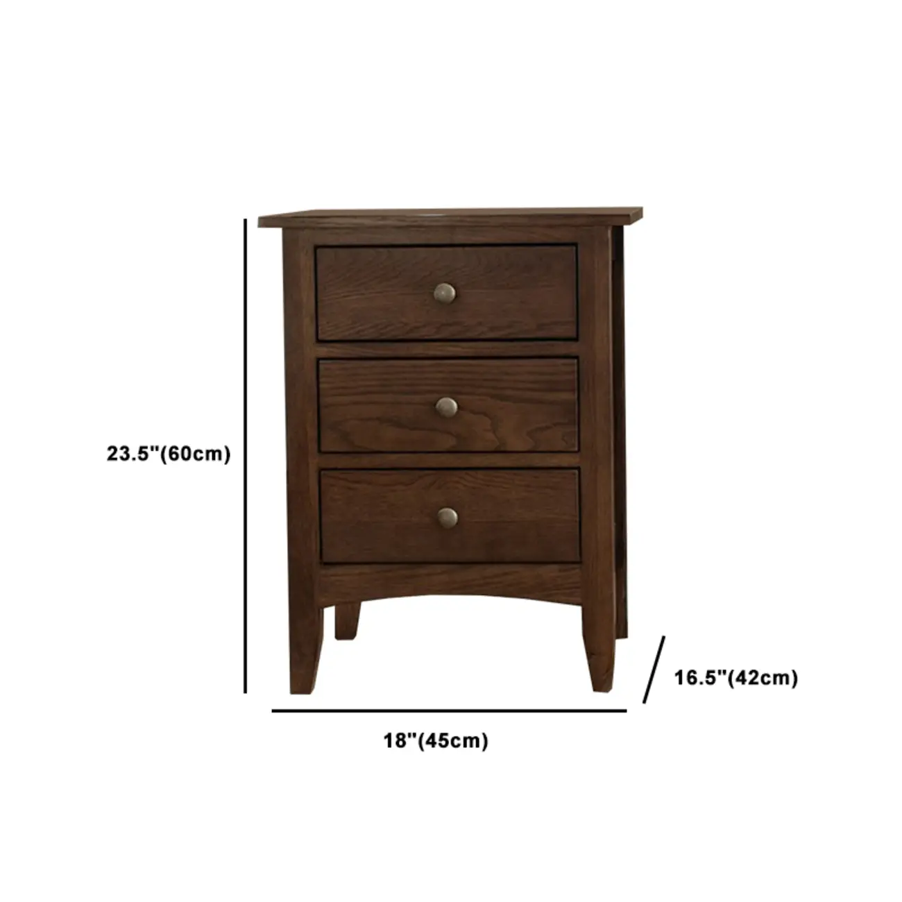 Traditional Brown Wood Nightstand with Drawers and Open Storage Image - 14 | homeyfad