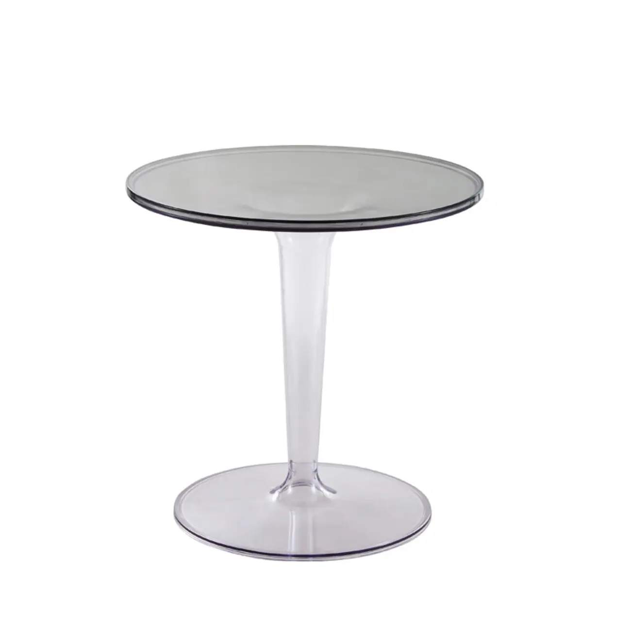 Minimalist Pedestal Round Acrylic End Table for Living Room Image - 11 | homeyfad