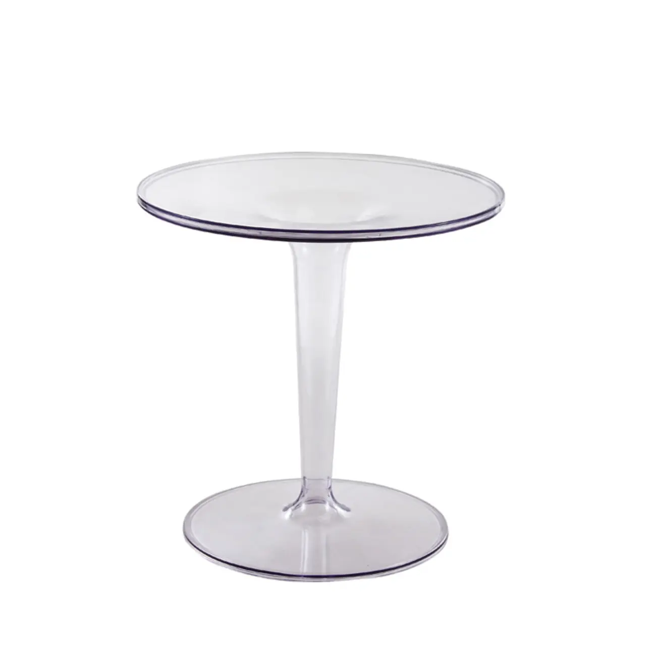Minimalist Pedestal Round Acrylic End Table for Living Room Image - 12 | homeyfad