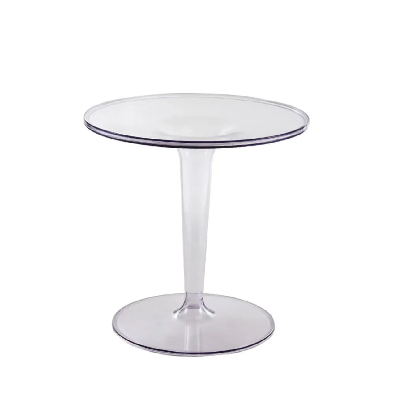Minimalist Pedestal Round Acrylic End Table for Living Room Image - 12