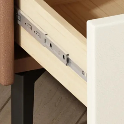 Modern Curved Edge Bedside Table with 2 Drawers Image - 12
