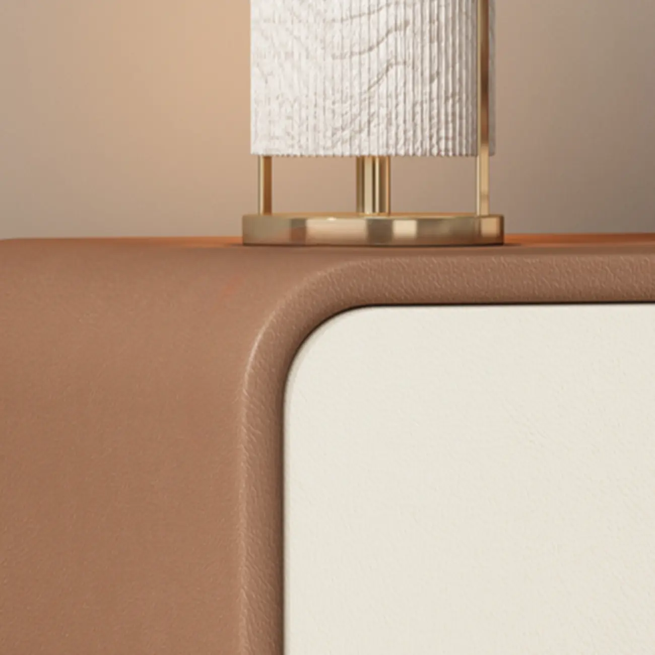 Modern Curved Edge Bedside Table with 2 Drawers Image - 14 | homeyfad