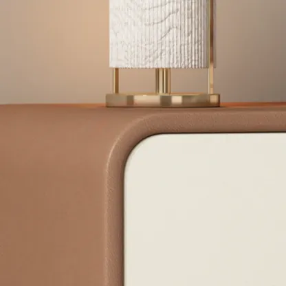 Modern Curved Edge Bedside Table with 2 Drawers Image - 14