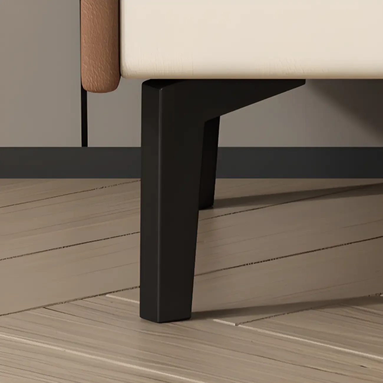 Modern Curved Edge Bedside Table with 2 Drawers Image - 15