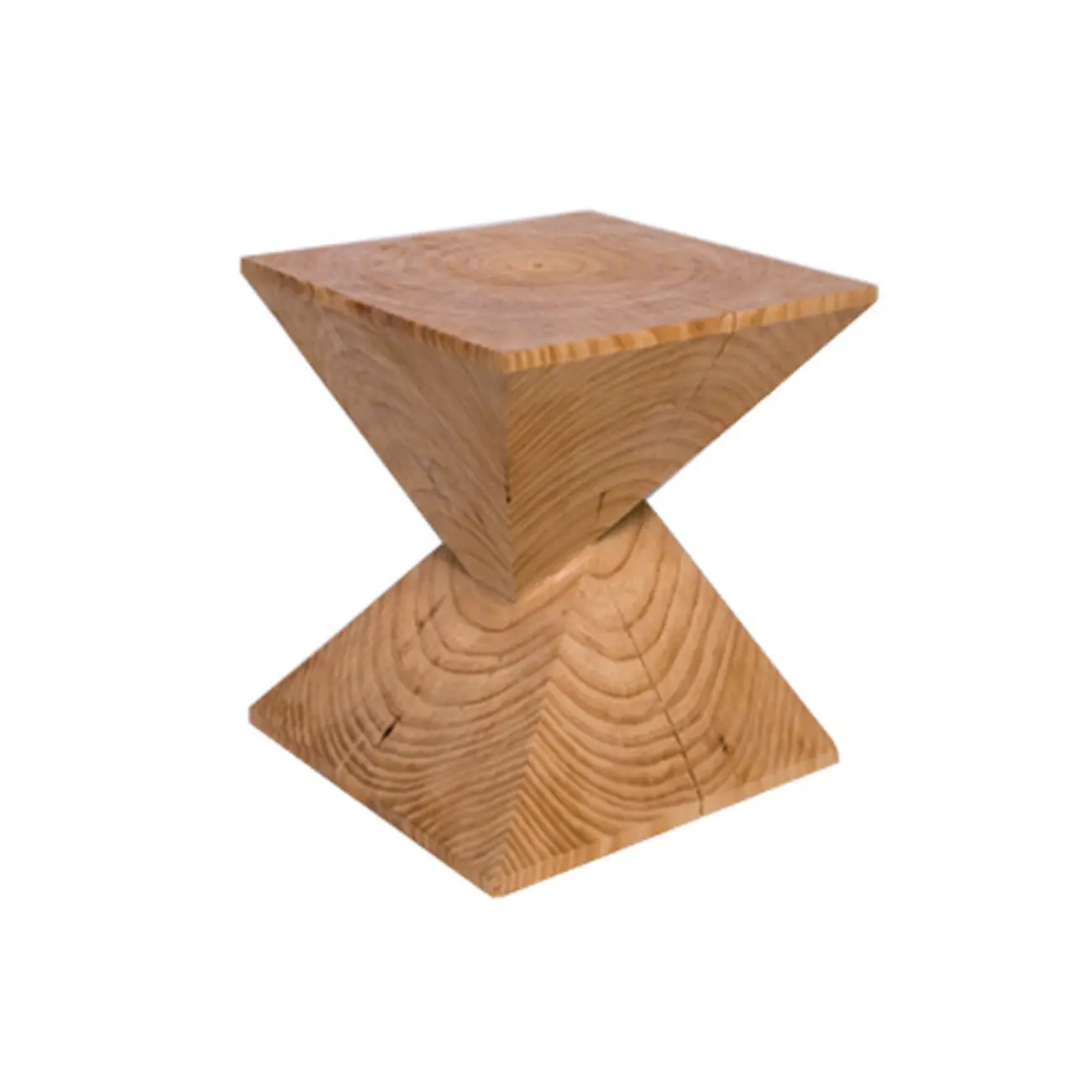 Block Square Natural Wood End Table for Living Room Image - 5 | homeyfad