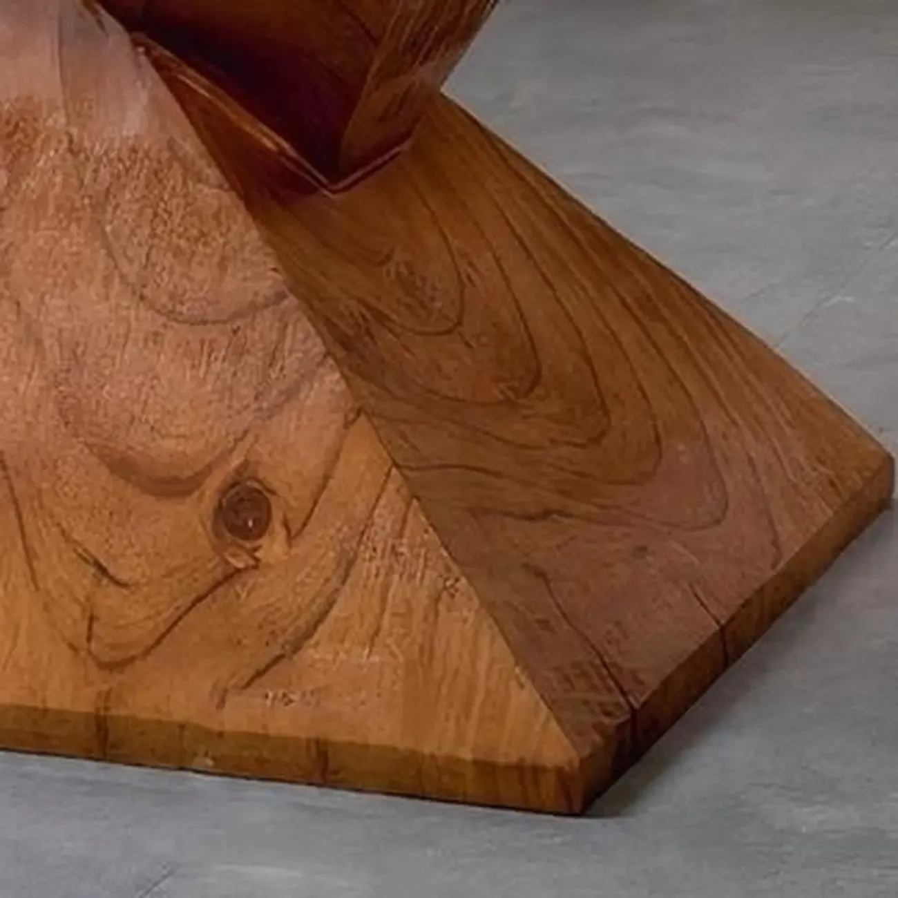 Block Square Natural Wood End Table for Living Room Image - 9