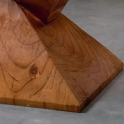 Block Square Natural Wood End Table for Living Room Image - 9