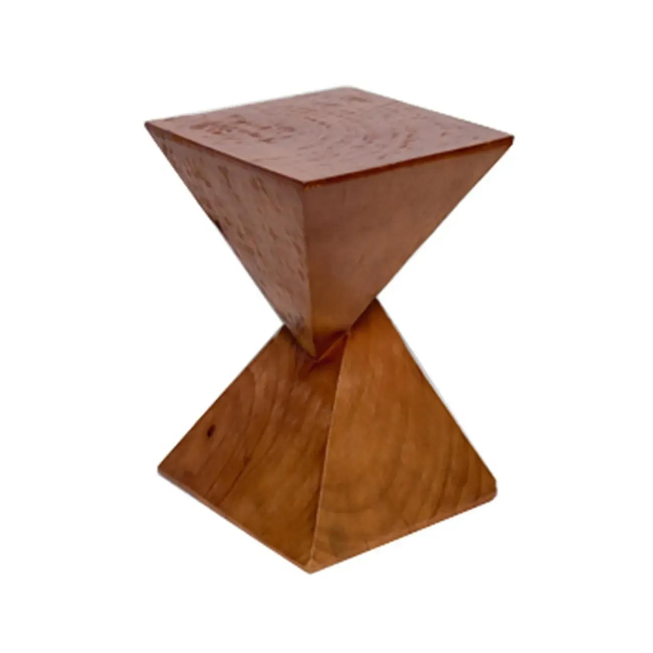 Block Square Natural Wood End Table for Living Room Image - 10