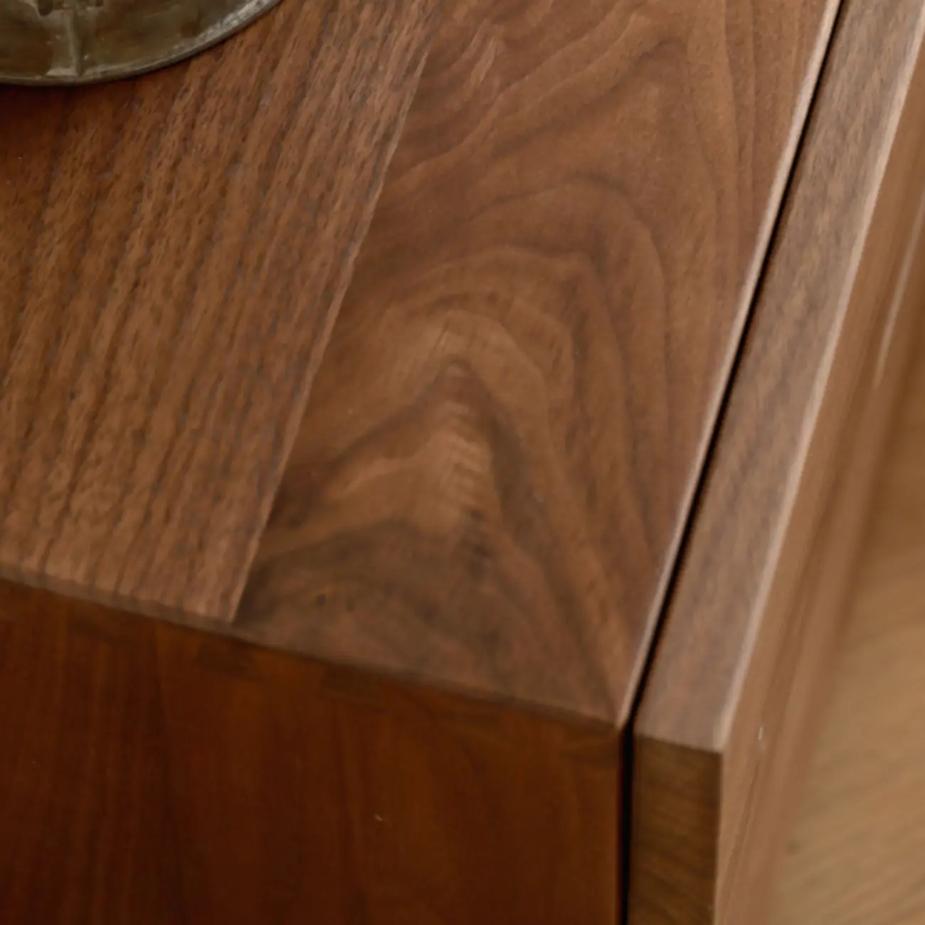 Scandinavian Brown Wood Bedside Table with 2 Drawer Image - 6 | homeyfad