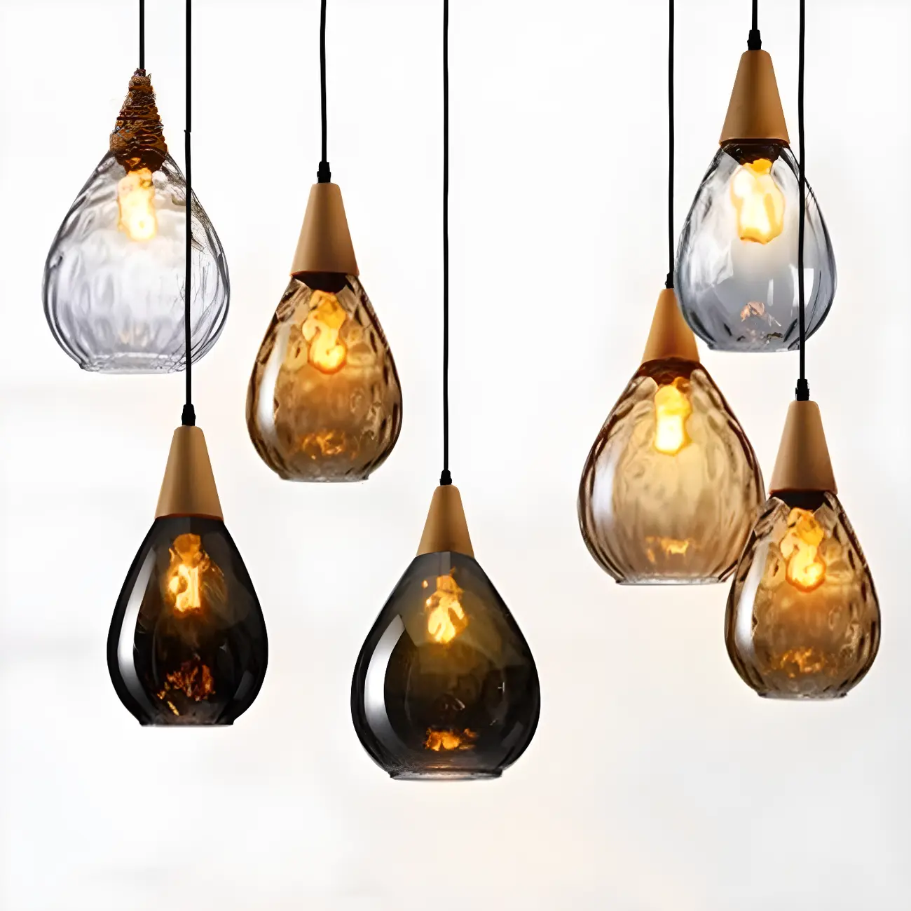 Dune Color Glass Drop Pendant Light for Home Decor Image - 21 | homeyfad