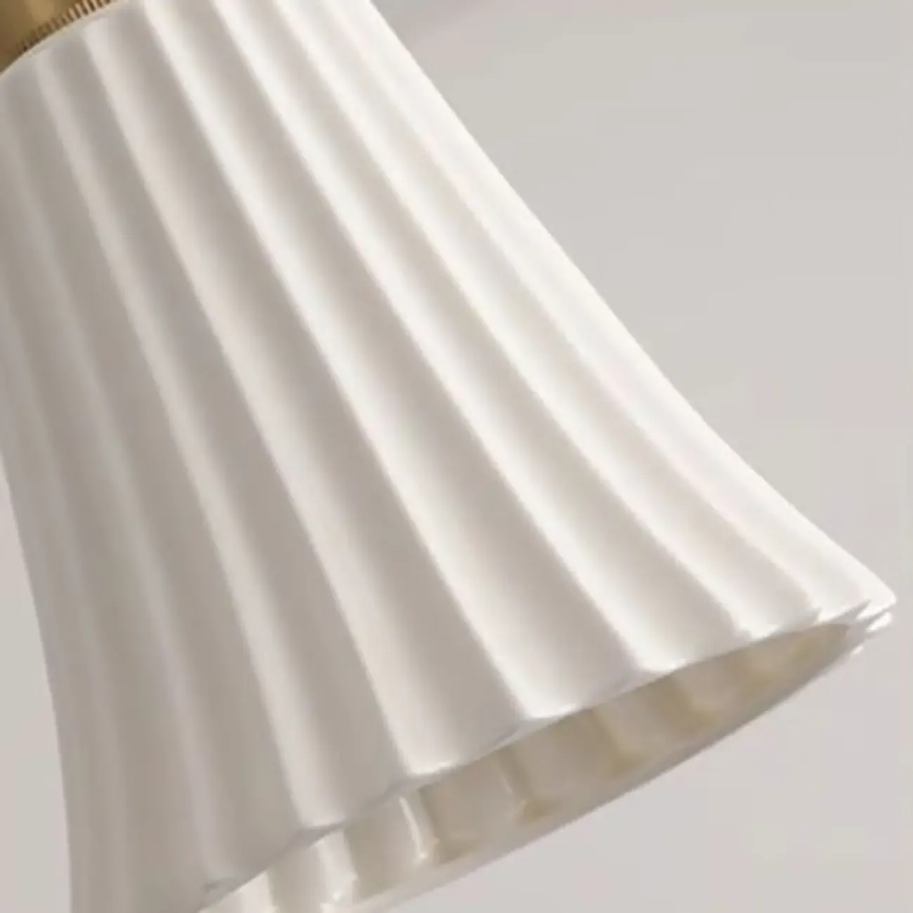 Elegant Cylinder Lampshade White Ceramic Pendant Lamp for Bedroom Image - 7