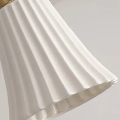 Elegant Cylinder Lampshade White Ceramic Pendant Lamp for Bedroom Image - 7