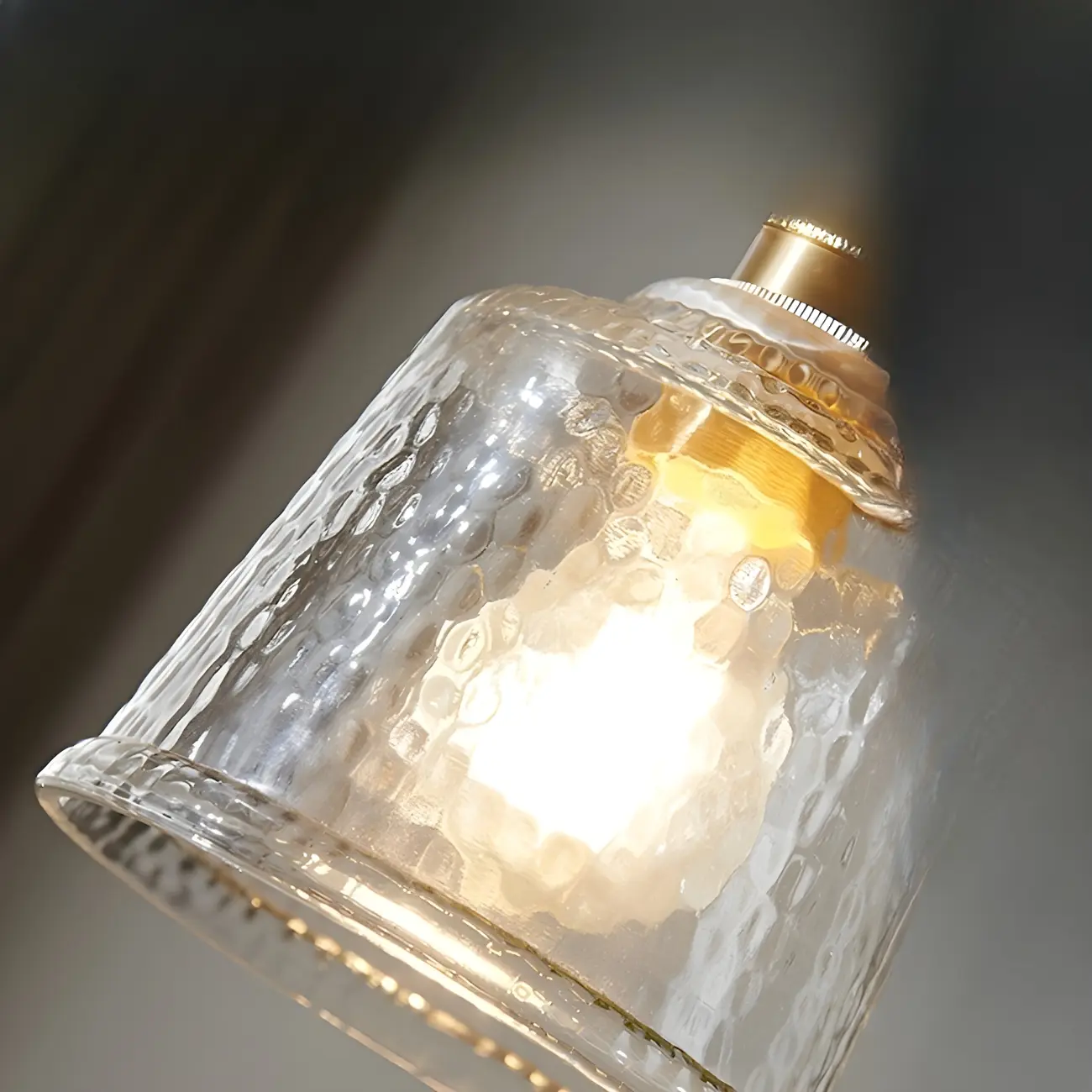 Vintage Clear Glass Bell Pendant Light for Elegant Living Room Decor Image - 8 | homeyfad