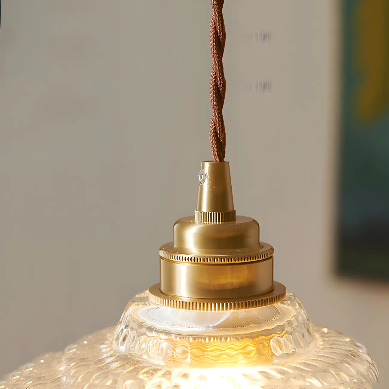 Vintage Clear Glass Bell Pendant Light for Elegant Living Room Decor Image - 9 | homeyfad