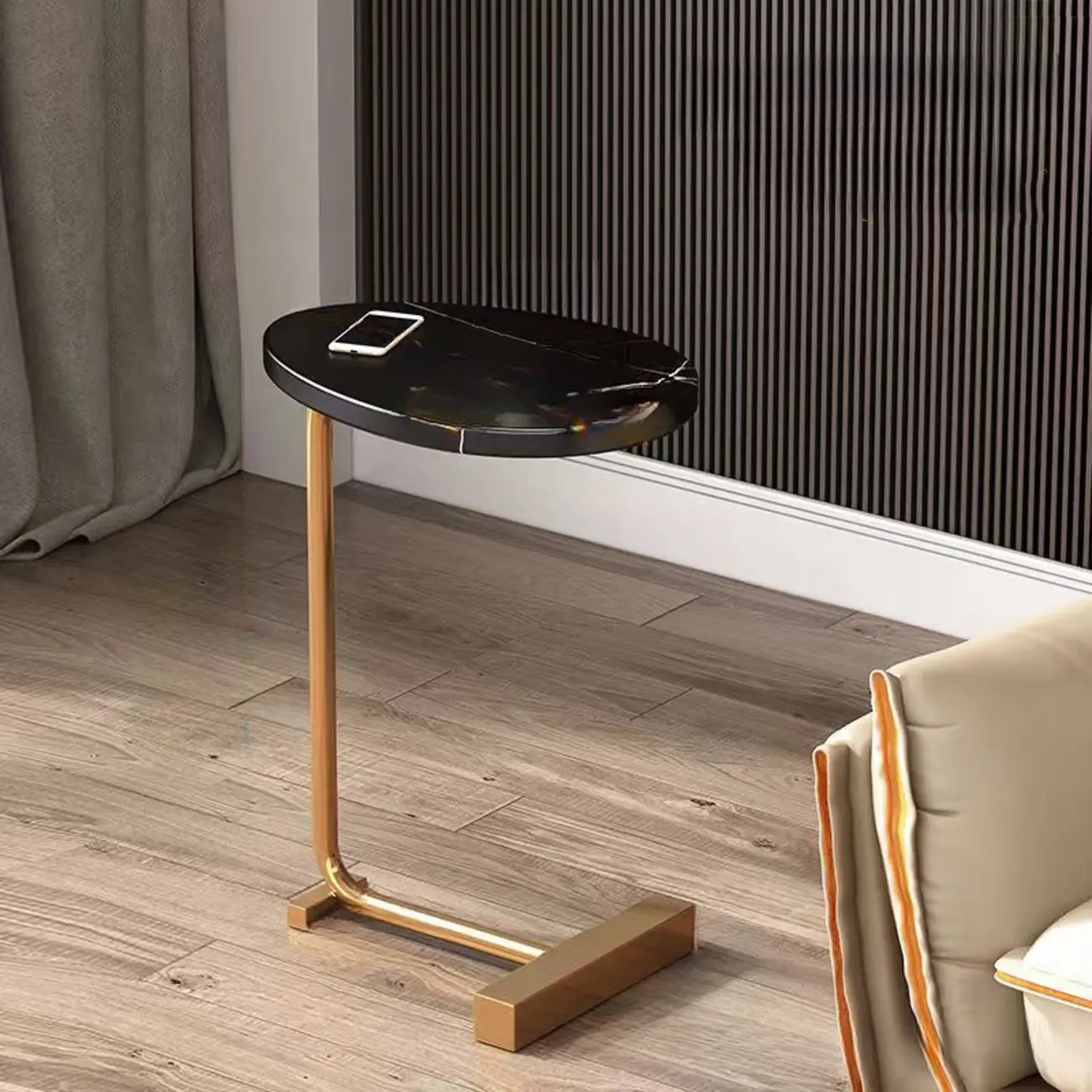 Oval Natural Wood End Table with Tray Top for Living Room Image - 21 | homeyfad