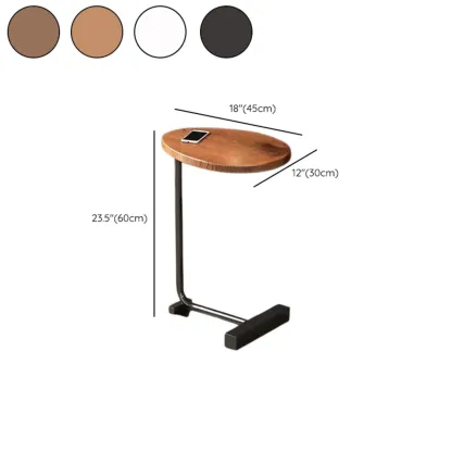 Oval Natural Wood End Table with Tray Top for Living Room #size