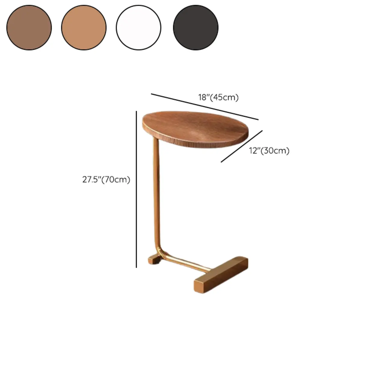 Oval Natural Wood End Table with Tray Top for Living Room Image - 28 | homeyfad