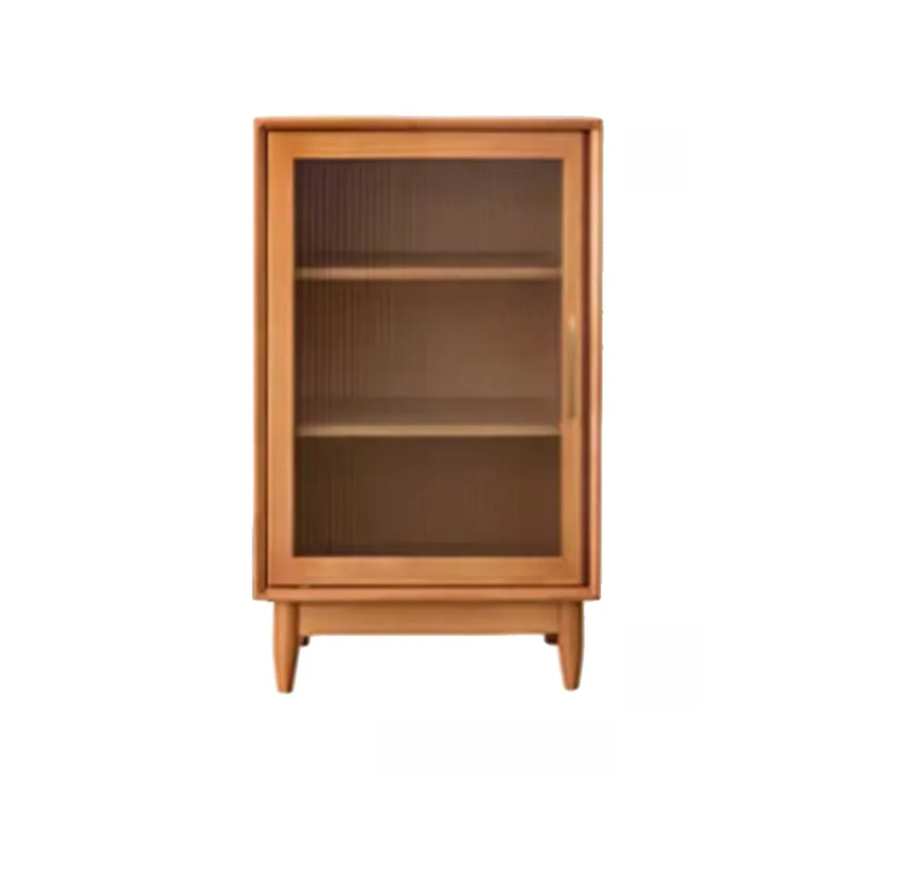 Modern Walnut Sideboard with Glass Doors and Storage  Image - 2